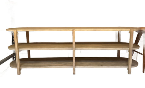 Light Wood Three-Tiered Console Shelf