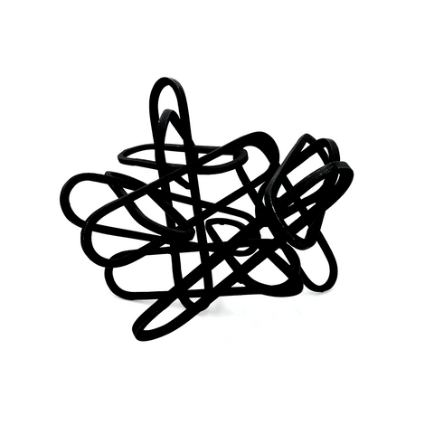 Black Abstract Intertwined Metal Sculpture