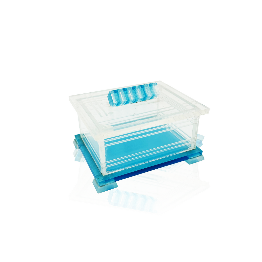 Clear and Blue Acrylic Decorative Box