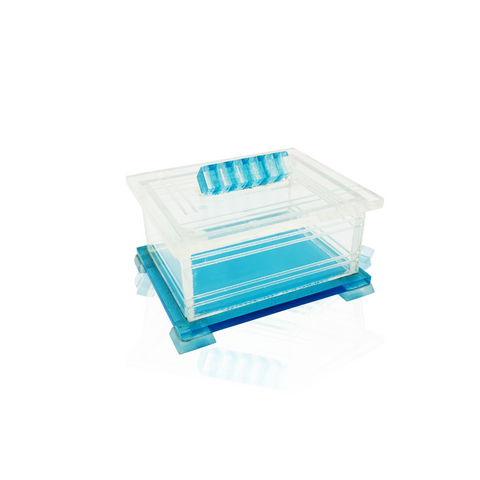 Clear and Blue Acrylic Decorative Box