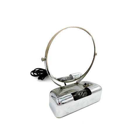 Small Vintage Chrome Illuminated Swivel Vanity Mirror
