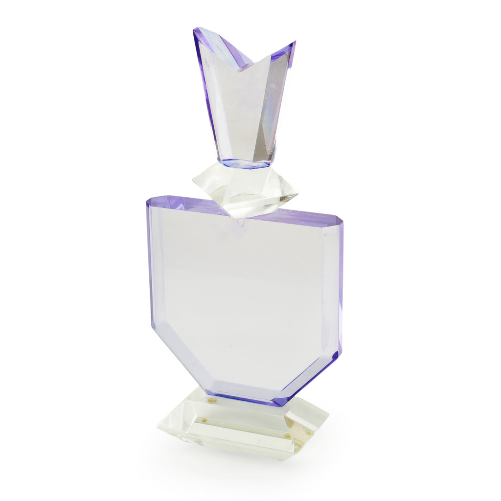 Clear and Purple Geometric Acrylic Sculpture