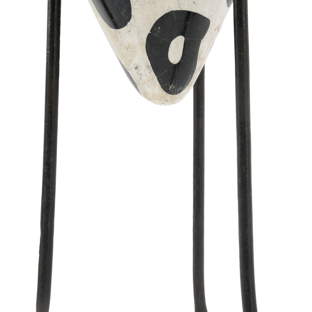 Set of 3 Black and Off-White Ceramic Vases