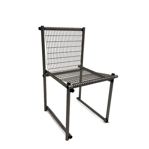 Silver Metal Wire Grid Chair