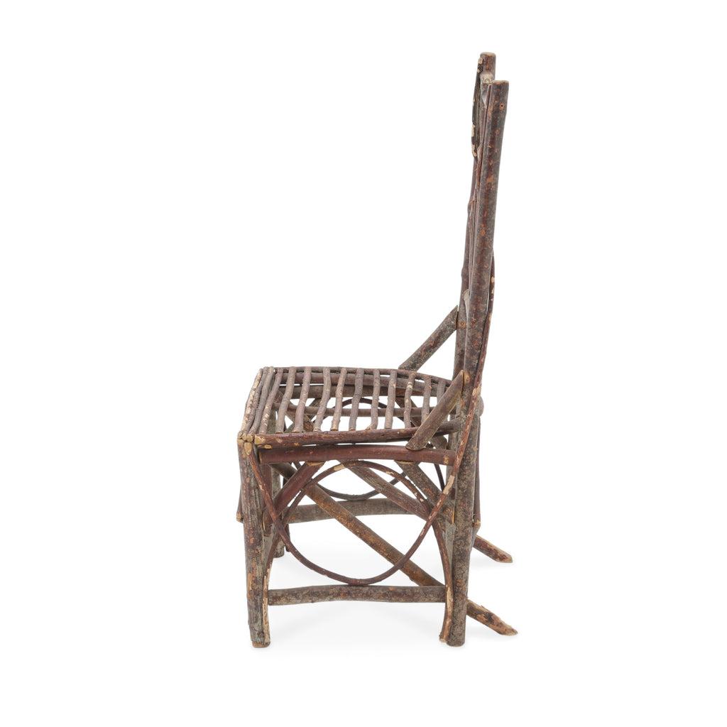 Dark Brown Rustic Twig Armchairs