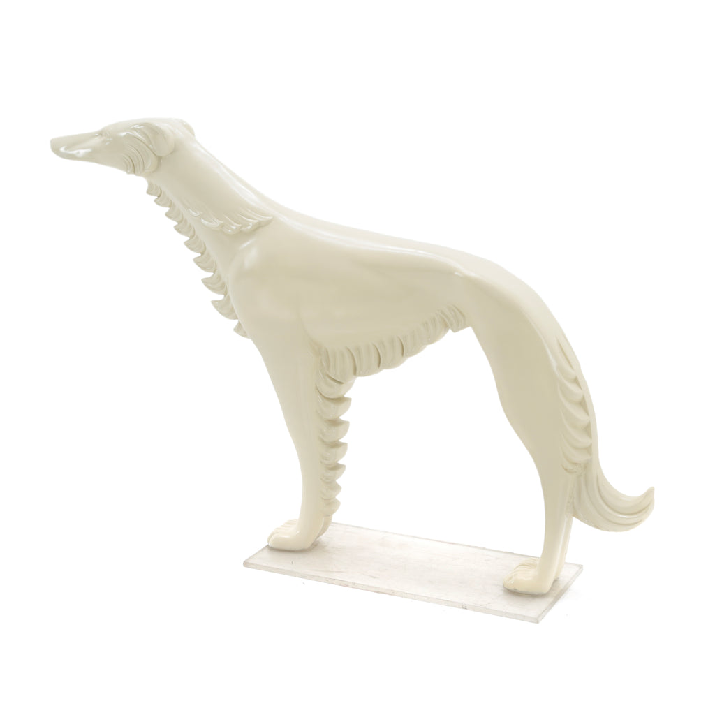 Cream Borzoi/Greyhound Dog Sculpture