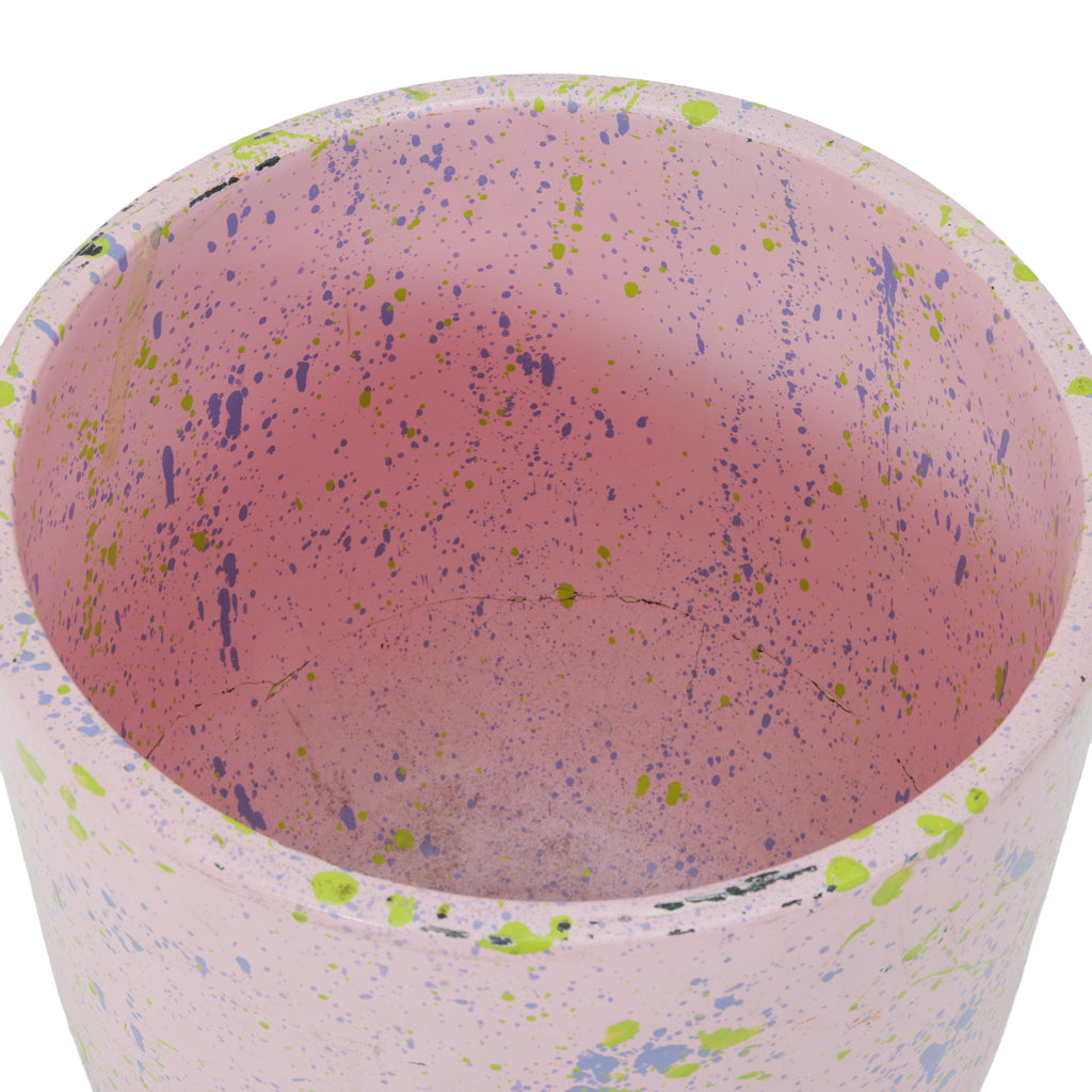 Pink Paint Splatter Ceramic Planter