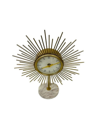 Gold Sunburst Desk Clock