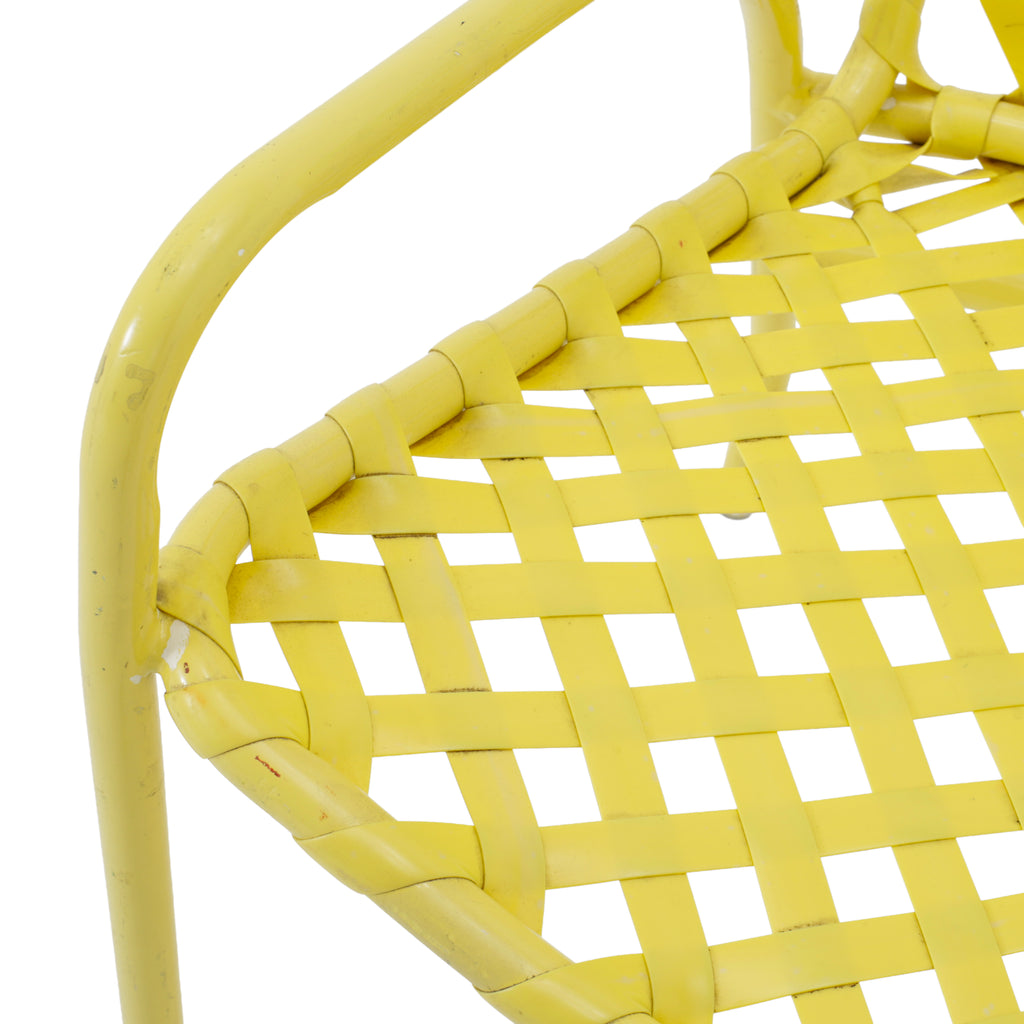 Lemon Yellow Metal Outdoor Armchair