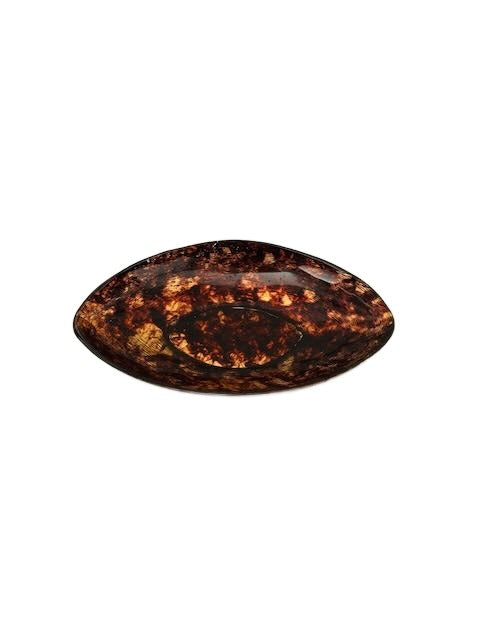 Brown and Amber Tortoise Oval Resin Tray