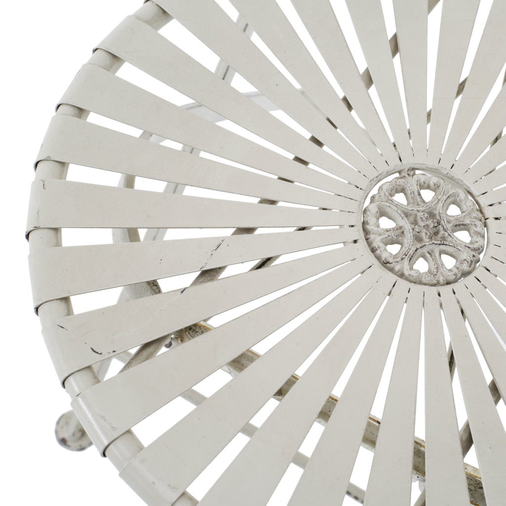 Cream Metal Folding Bistro Chair