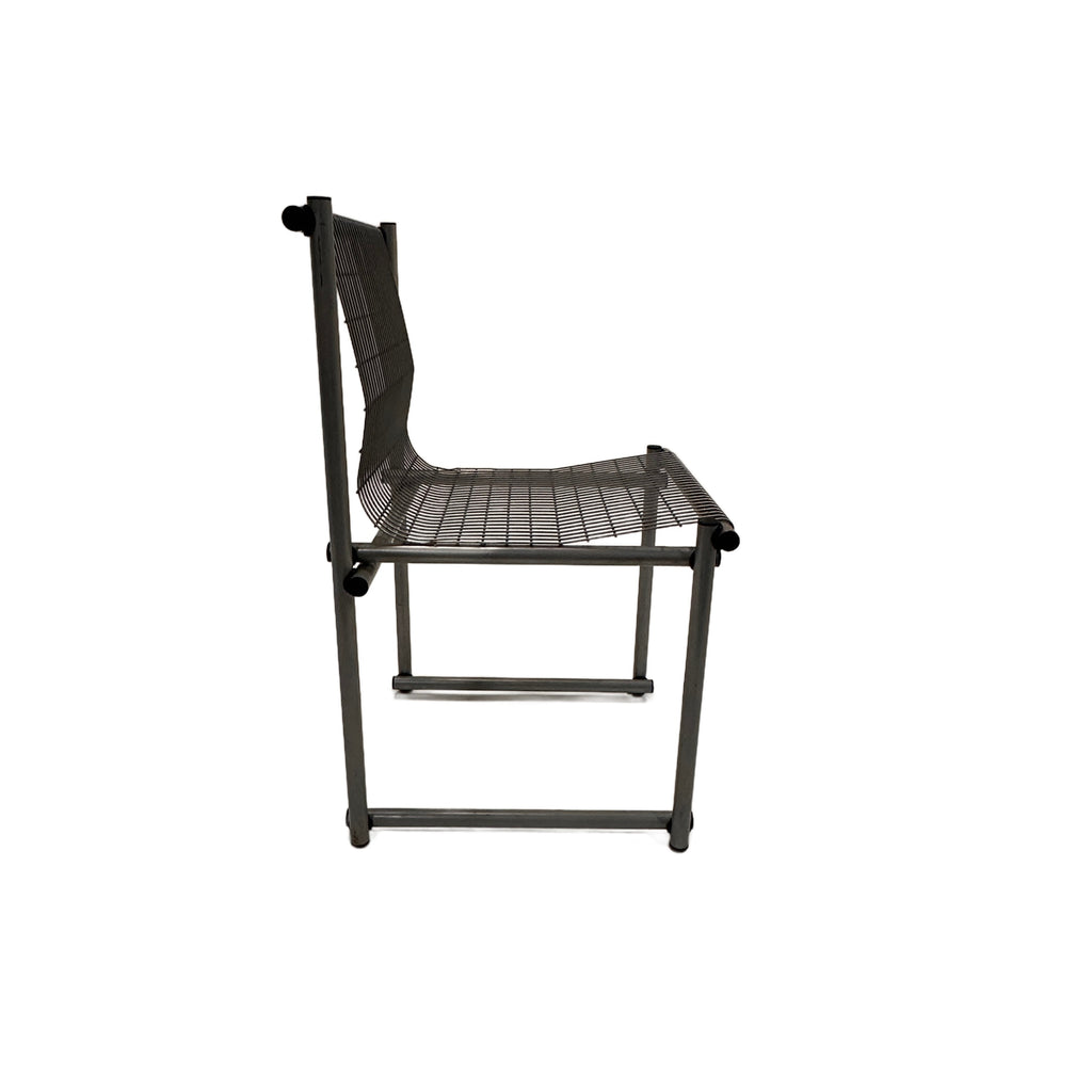 Silver Metal Wire Grid Chair