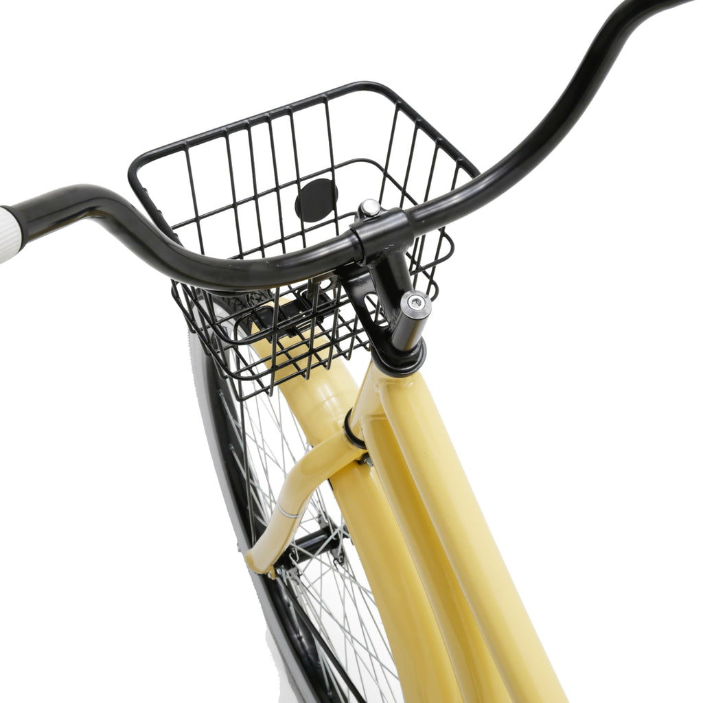 Pale Yellow Metal Cruiser Bicycle