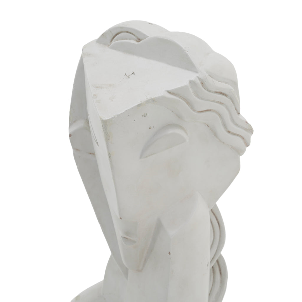 White Geometric Art Deco Bust