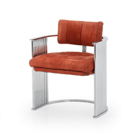 Orange Polished Chrome C-Base Armchair