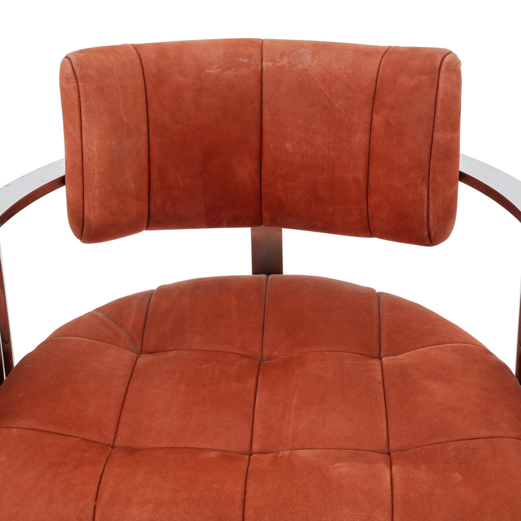Orange Polished Chrome C-Base Armchair