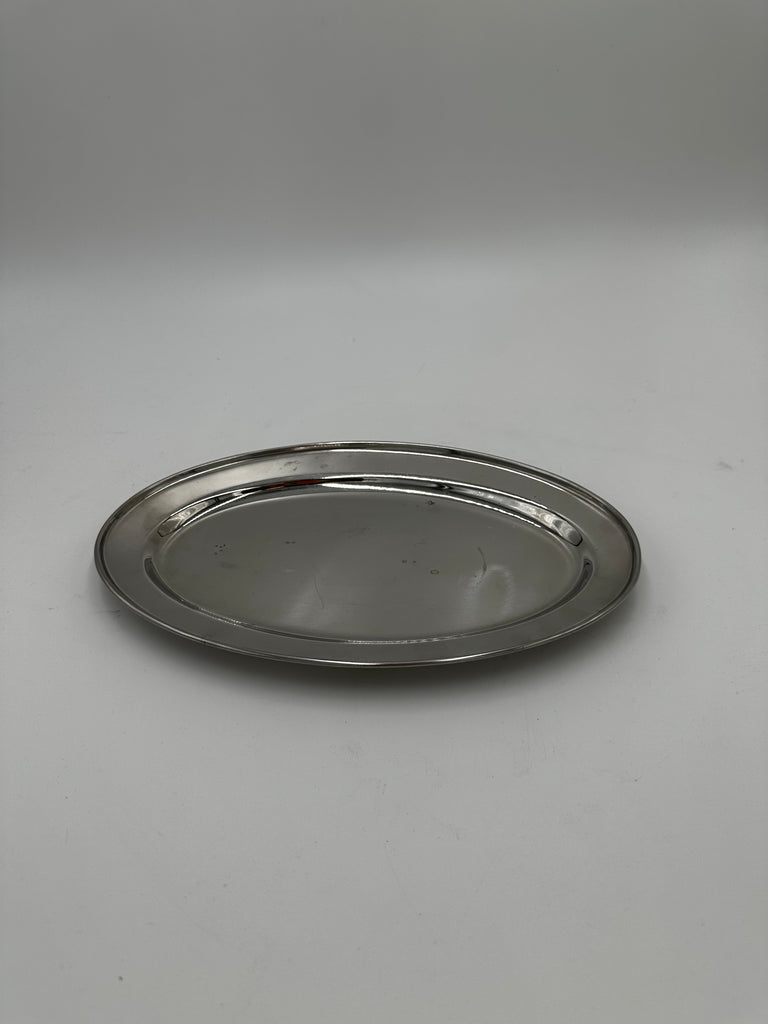 Polished Silver Oval Stainless Steel Serving Platter