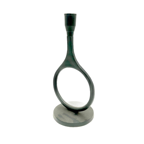 Black Cast Iron Candlestick Holder