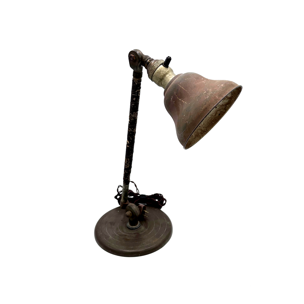 Distressed Dark Bronze Desk Lamp