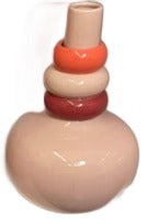 Stacked Ring Glazed Ceramic Vase
