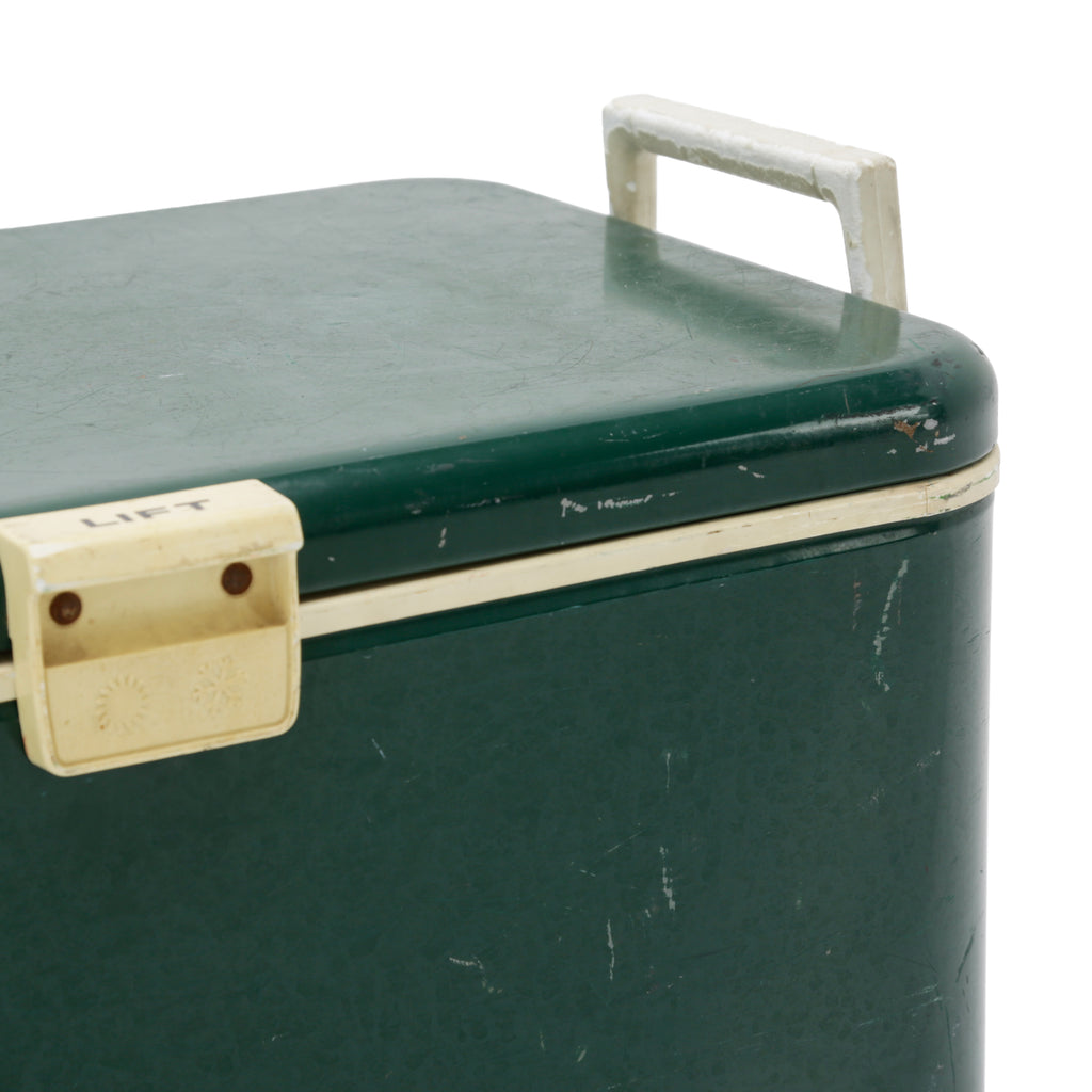 Forest Green Metal Thermos Brand Cooler