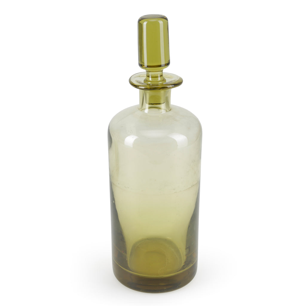 Olive Green Glass Decanter