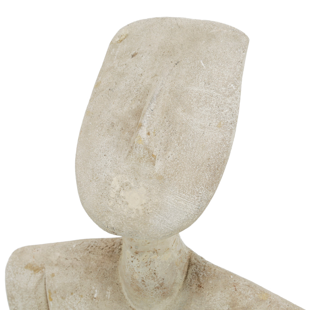 Cream Concrete Abstract Human Figure Sculpture