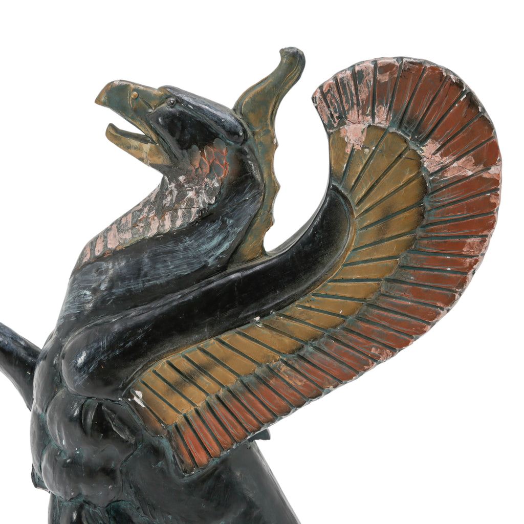 Dark Green Winged Griffin Statue