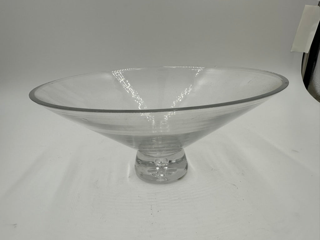 Clear Glass Conical Decorative Bowl