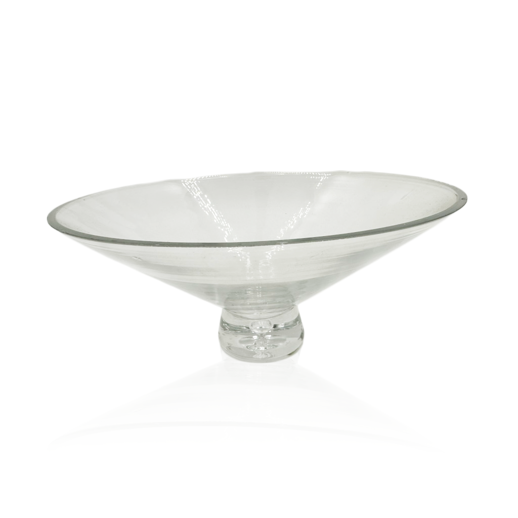 Clear Glass Conical Decorative Bowl