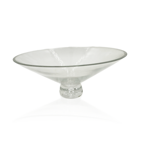 Clear Glass Conical Decorative Bowl