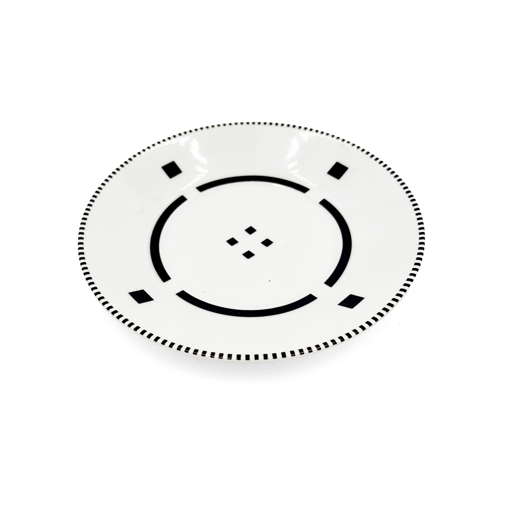 White / Black Minimalist Cafe Plate