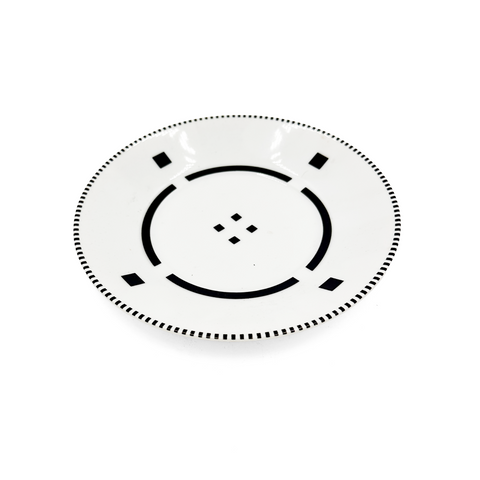 White / Black Minimalist Cafe Plate