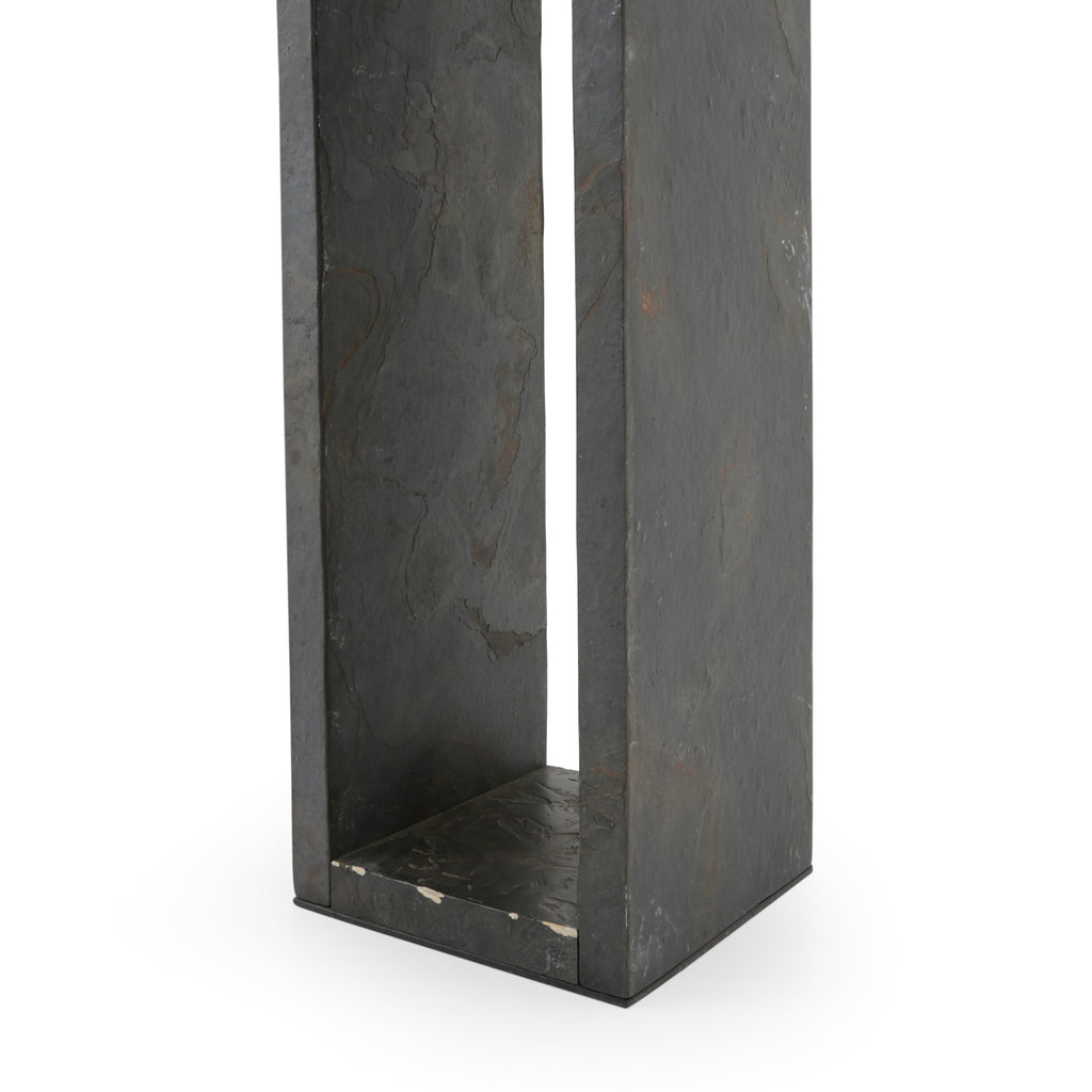 Dark Gray Slate Open Column Pedestal - Single