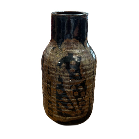 Dark Glazed Ceramic Vase