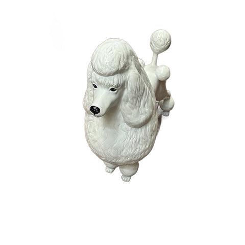 White Standing Poodle Statue