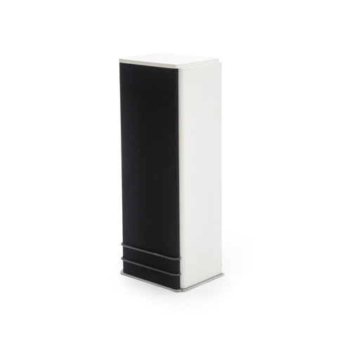 White and Black Rectangular Home Audio Speakers