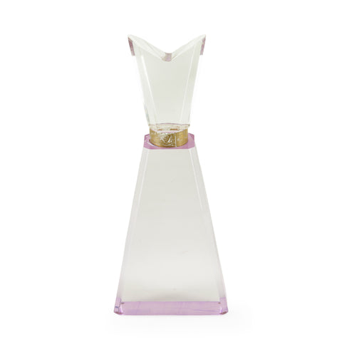 Geometric Clear and Lavender Acrylic Sculpture