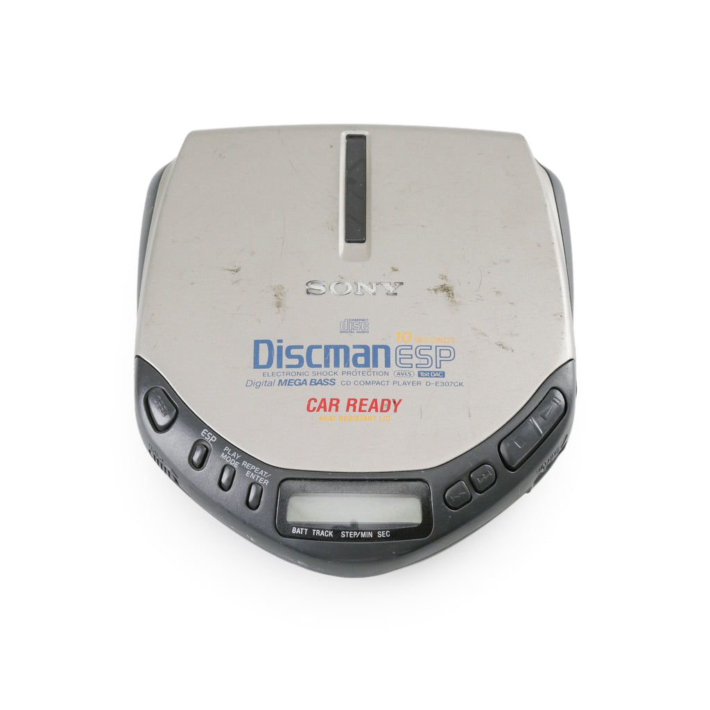 Vintage Silver and Black Portable CD Player