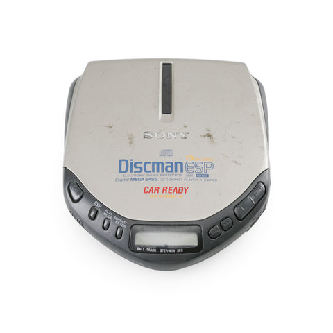 Vintage Silver and Black Portable CD Player