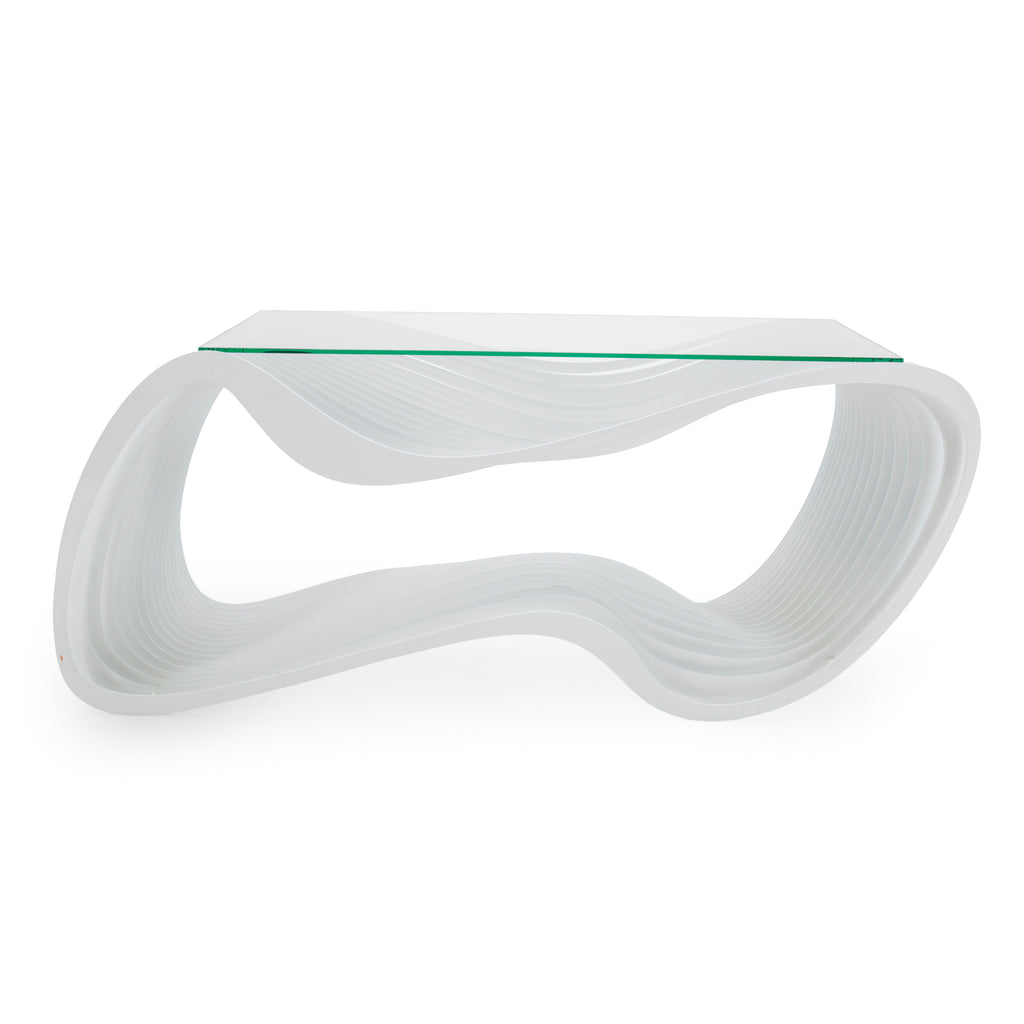 Wavy Frosted White Acrylic Console Table