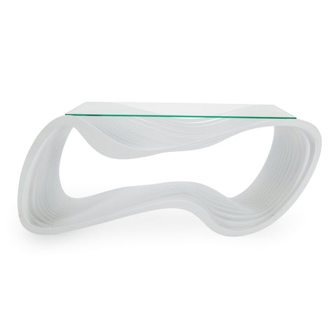 Wavy Frosted White Acrylic Console Table