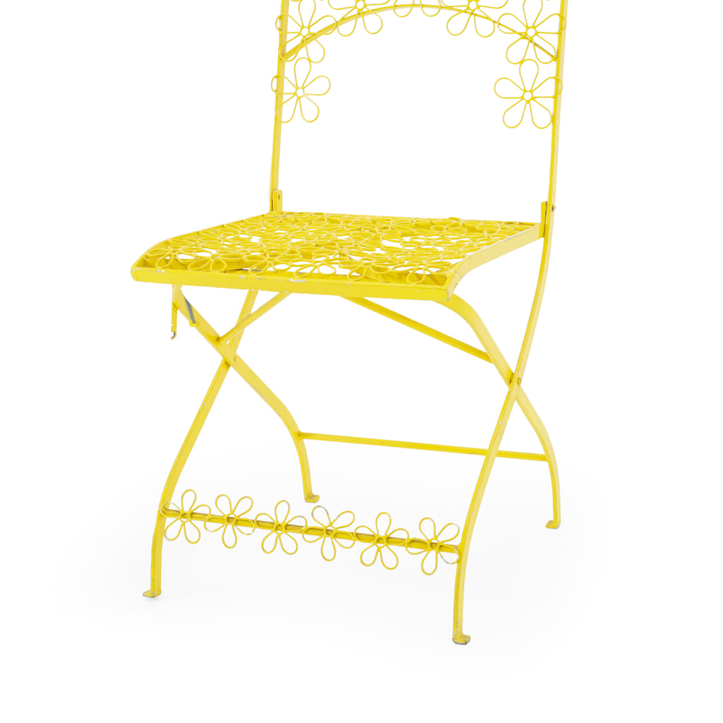 Yellow Floral Cutout Folding Chair