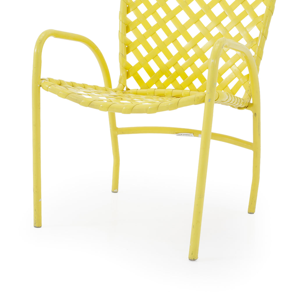 Lemon Yellow Metal Outdoor Armchair