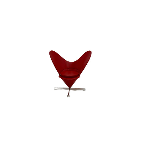 Red Molded Plastic Swivel Chair