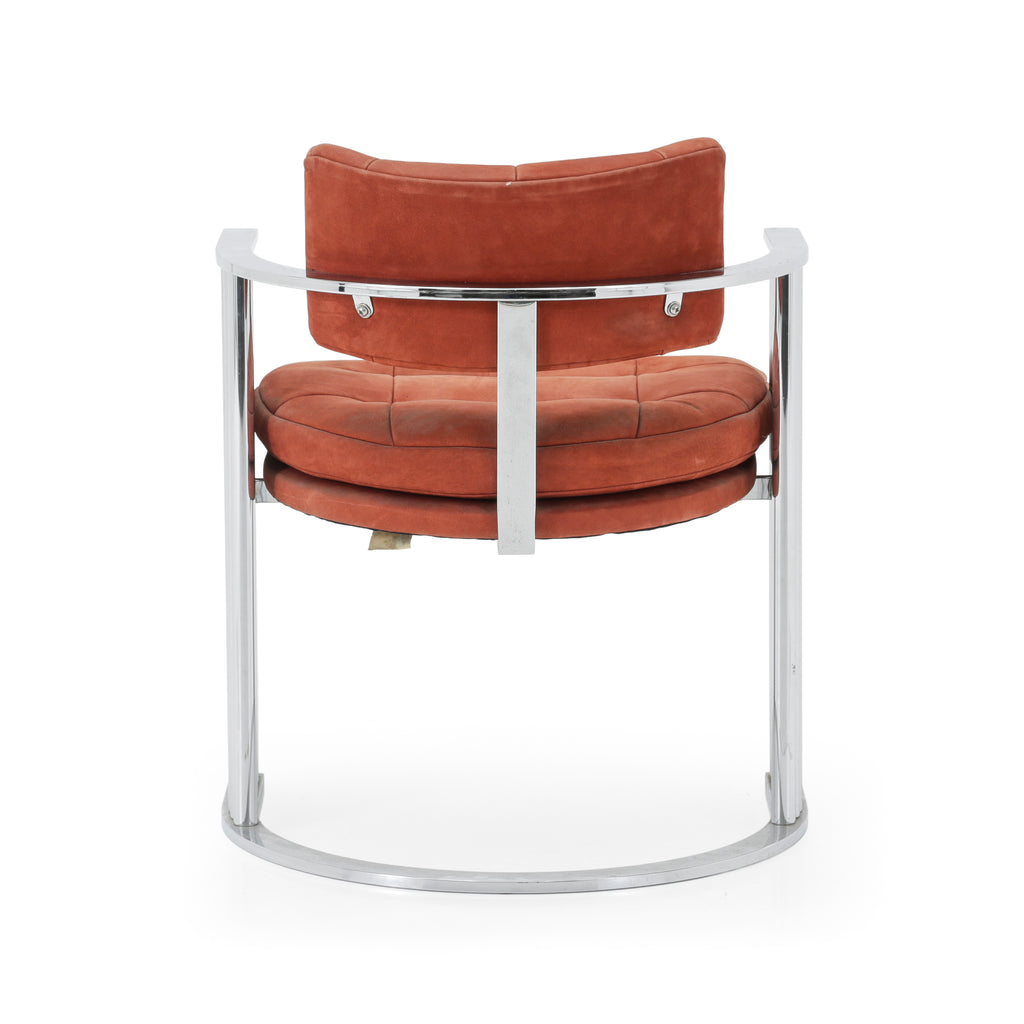 Orange Polished Chrome C-Base Armchair