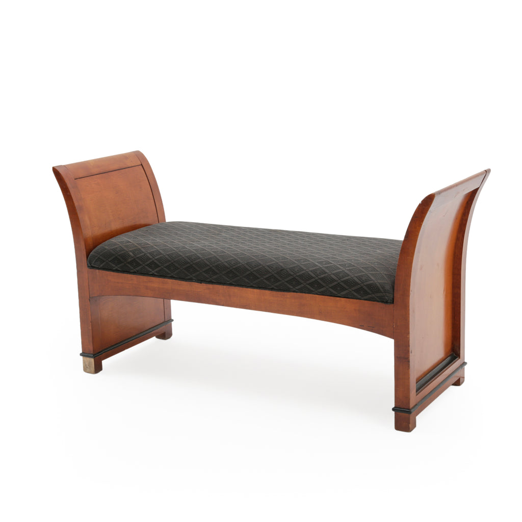Cherry Wood Sleigh Arm Bench