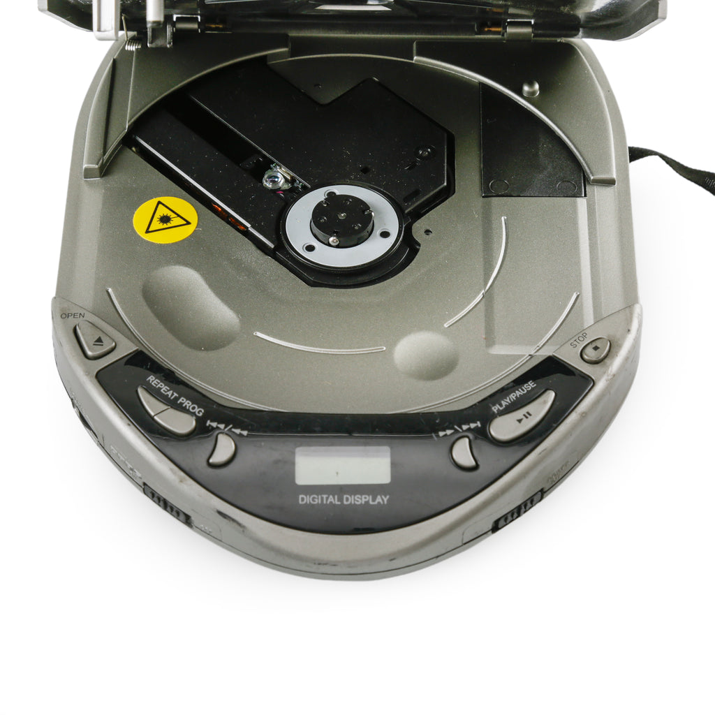 Vintage Silver and Black Portable CD Player