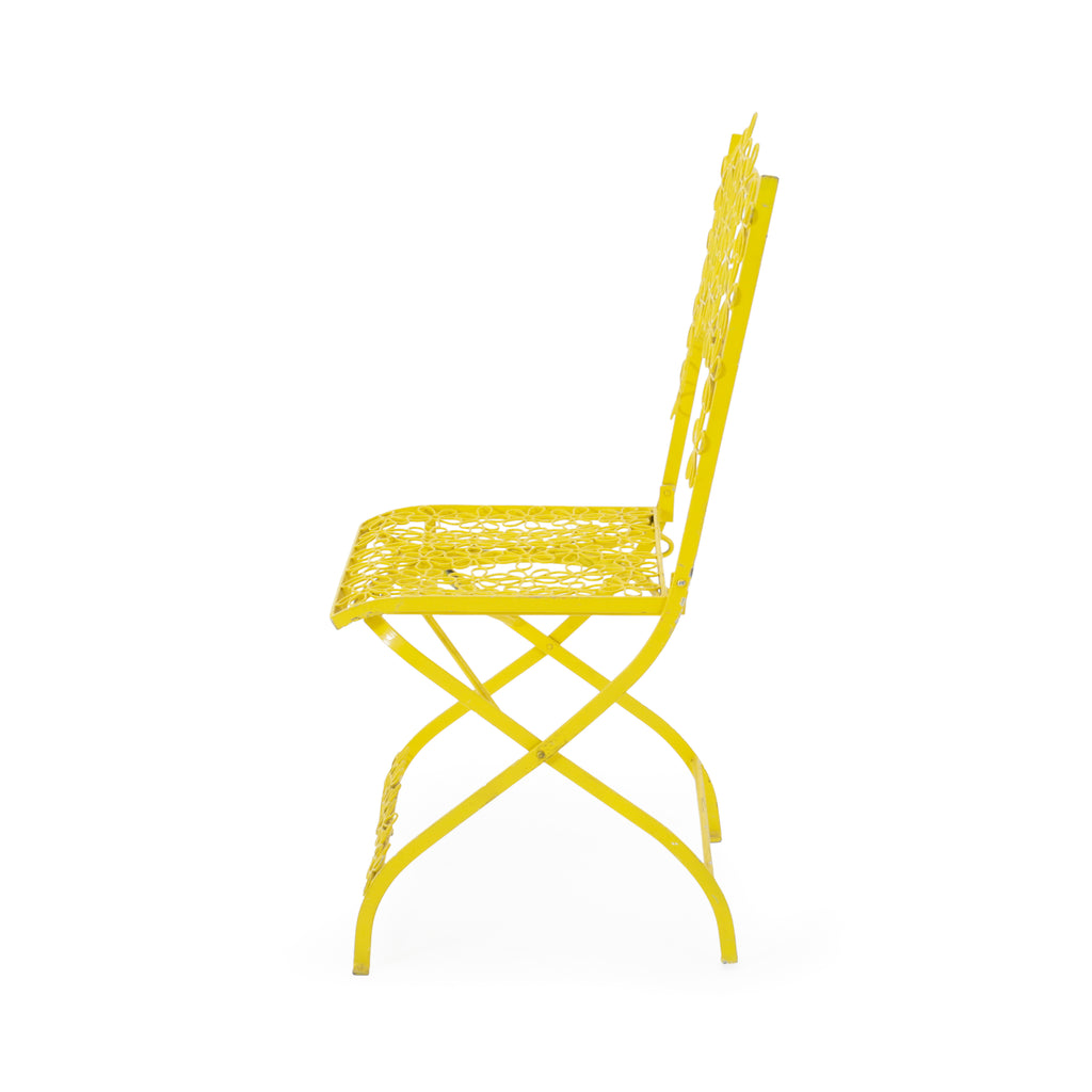 Yellow Floral Cutout Folding Chair