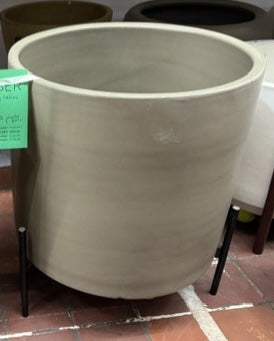 Case Study Large Cylinder Planter with Wood Base